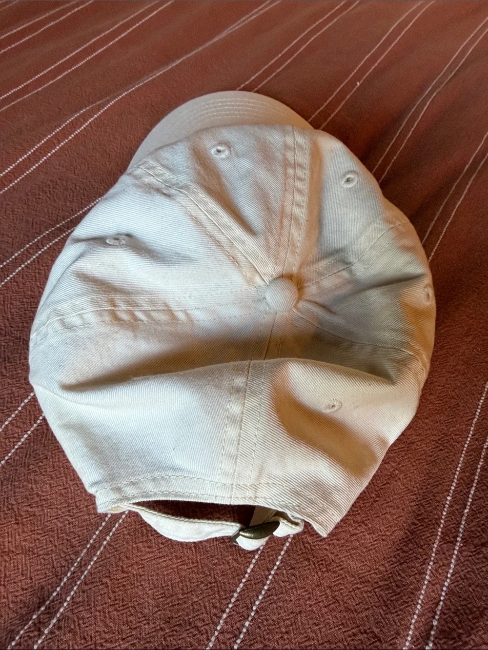 Vacation® Embroidered Cream Baseball Cap with Blue Lettering
